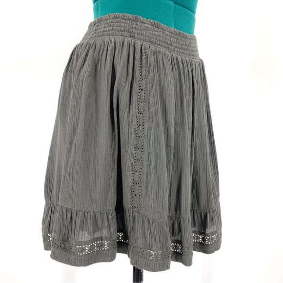 Only Khaki Khloe Plissé Lined Short Circle Skirt, EU 36/US 4 - Picture 10 of 16